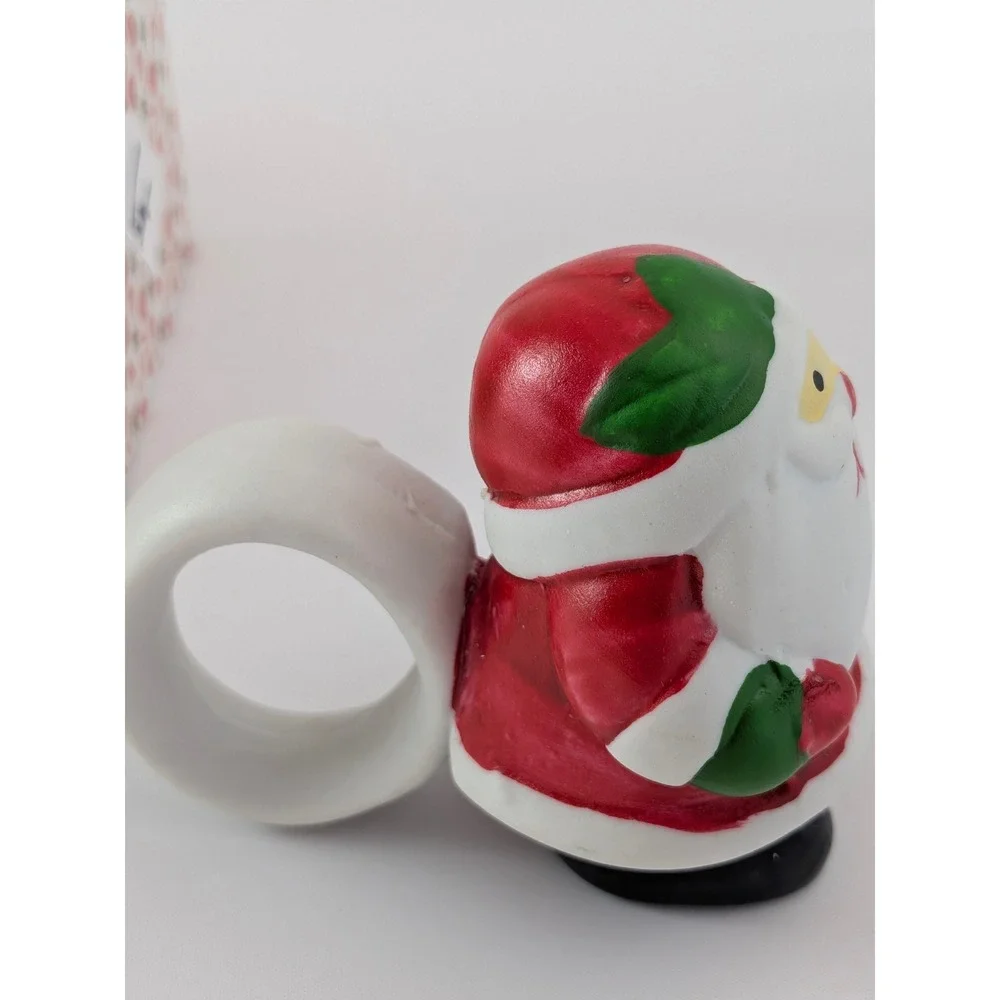 Hand Painted Porcelain Santa Napkin Rings Set of 4 Christmas Holiday Decor Boxed